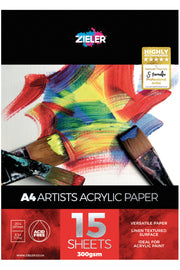 A4 Bound Acrylic & Oil Pad Textured 300gsm, 15 sheets
