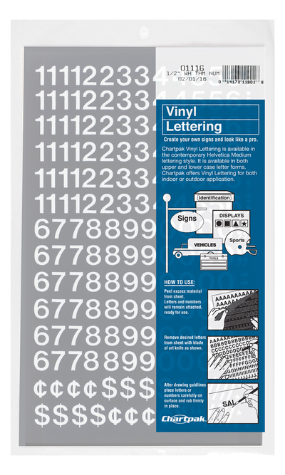1/2" White Vinyl Numbers