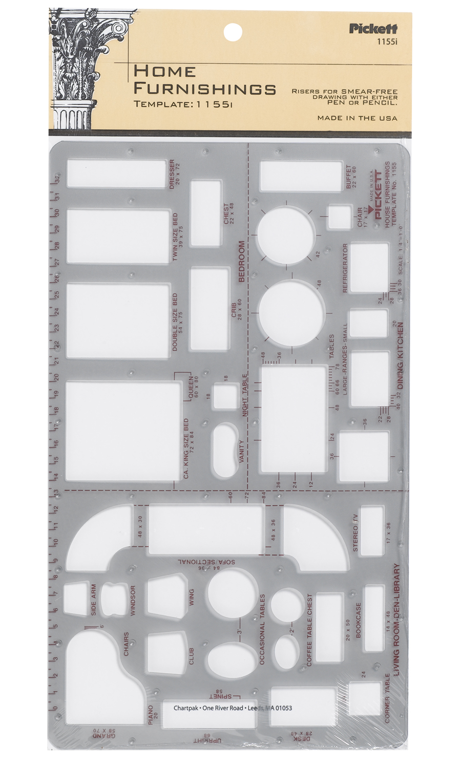 Architectural Drawing Templates, 1/4 Scale, Furniture & Interior Design