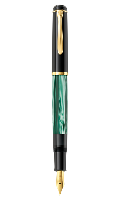 M200 Broad Green Marble Fountain Pen