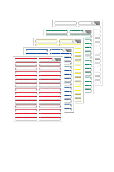 Laser/Ink Jet  Assorted Colors File Folder Labels, 2/3" x 3-7/16", 30/Sheet, 750 Labels/Pk
