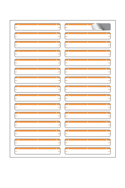 Laser/Ink Jet Orange File Folder Labels, 2/3" x 3-7/16", 30/Sheet, 1500 Labels/Bx