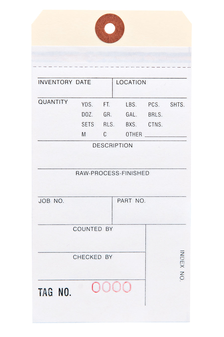 Two-Part Inventory Tags, Numbered #0 - #499, 500/Bx