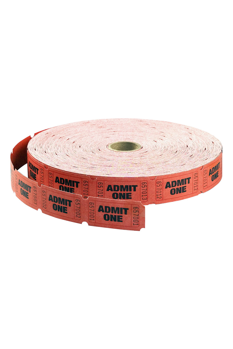 Single Ticket Roll, "Admit One", Red, 2000 Tickets/Roll