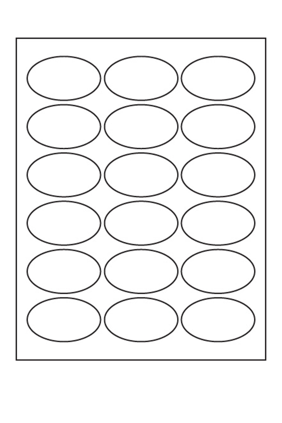 Laser/ Ink Jet Glossy White Oval Labels, 2" x 3-1/2", 18/Sheet, 180 Labels/Pk