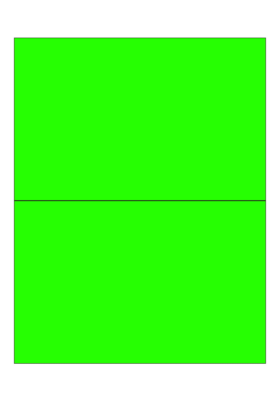 Laser Green Neon Labels, 5-1/2" x 8-1/2", 2/Sheet, 200 Labels/Bx