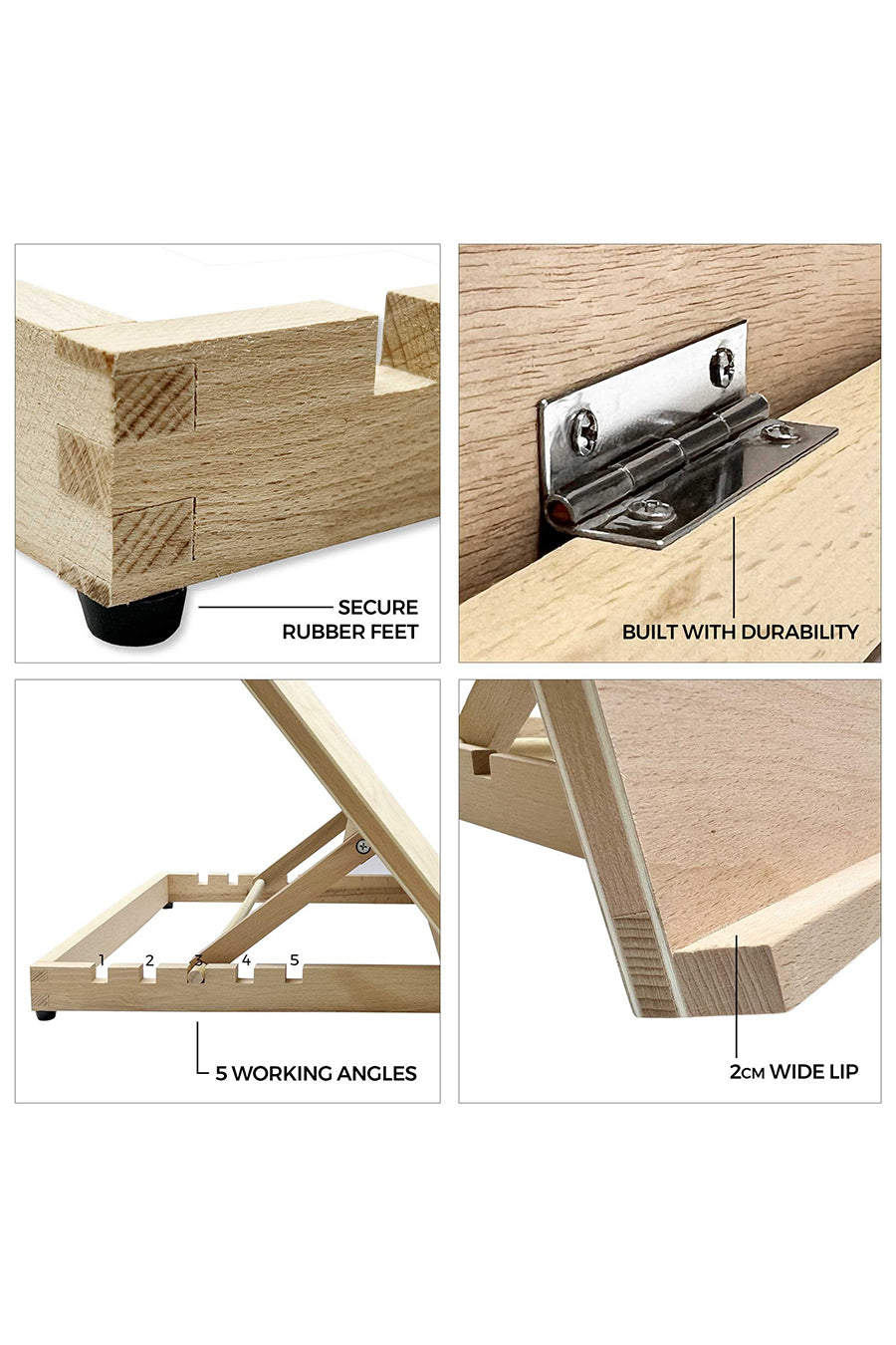 A3 Wooden Table Top Easel with 5 Adjustable Angles