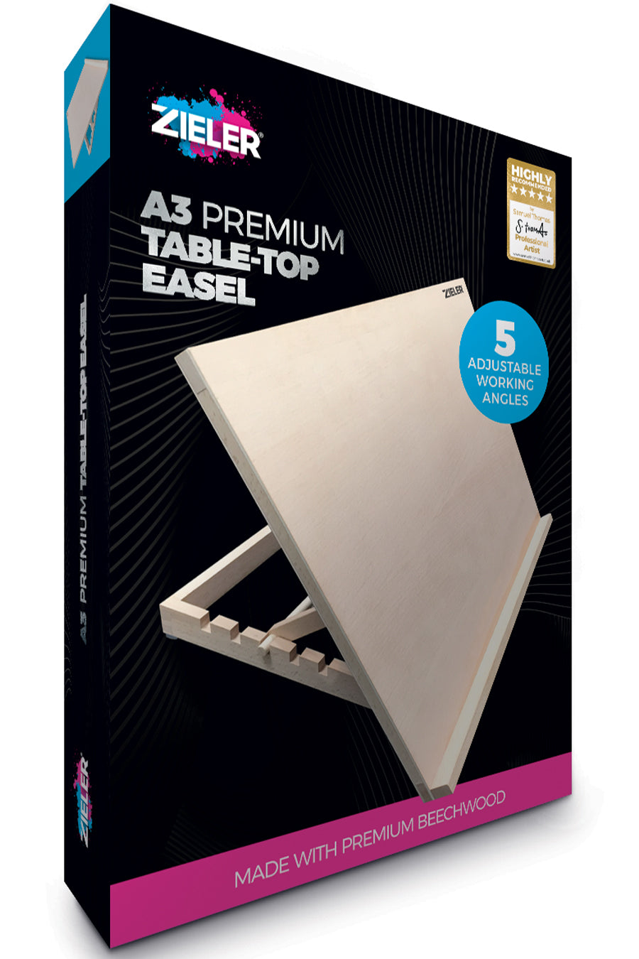 A3 Wooden Table Top Easel with 5 Adjustable Angles