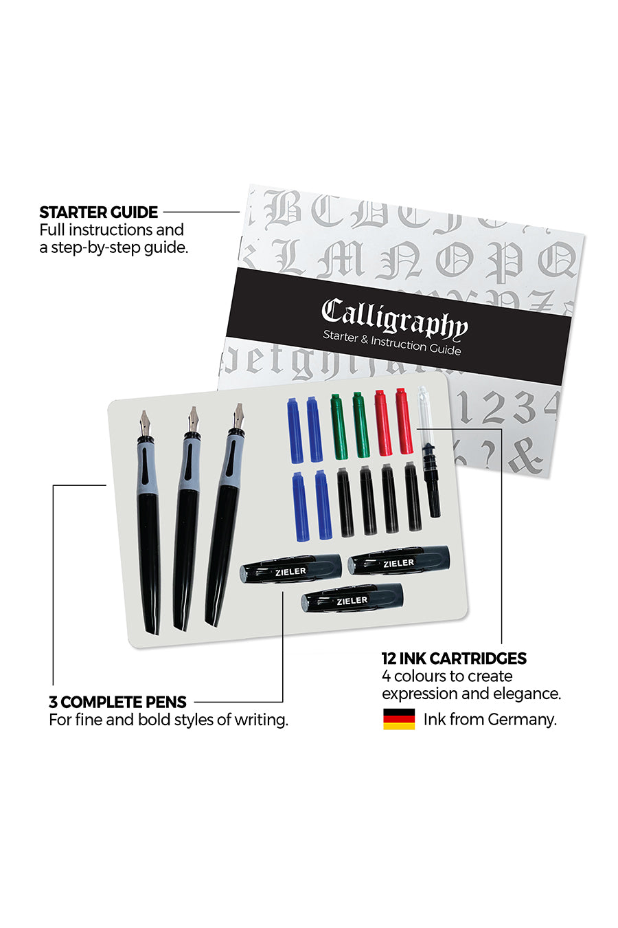 Zieler® Complete Calligraphy Pen Set, 17-Pieces
