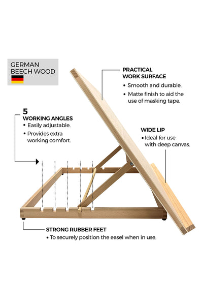 A2 Wooden Table Top Easel with 5 Adjustable Angles
