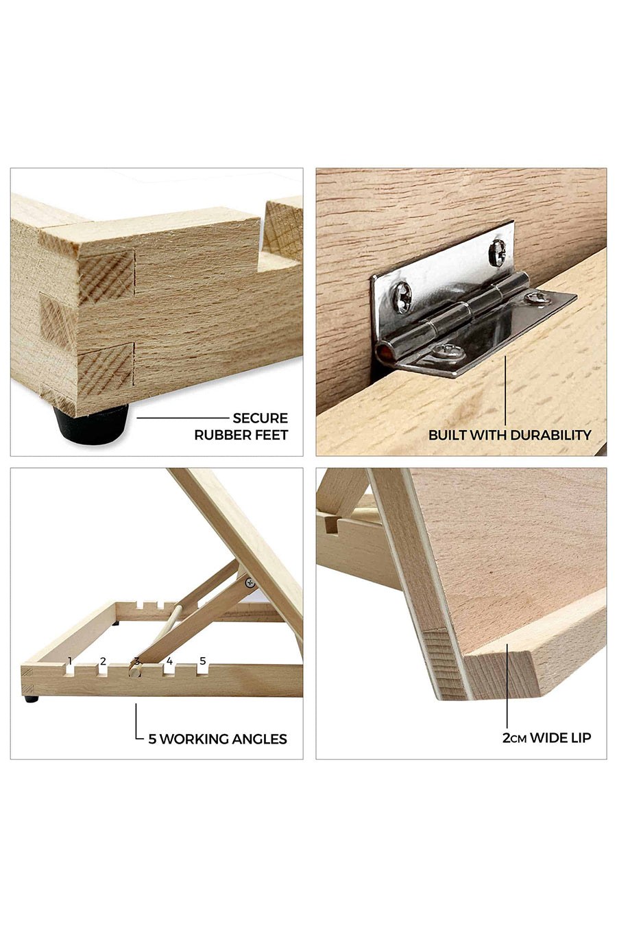 A2 Wooden Table Top Easel with 5 Adjustable Angles