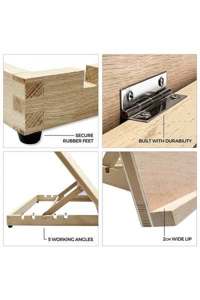 A2 Wooden Table Top Easel with 5 Adjustable Angles