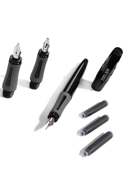 Zieler® Introductory Calligraphy Pen Set, 3 Nibs & 1 Pen with Cartridges