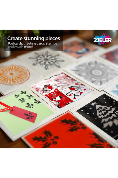 Zieler® 10 x 15cm Soft Cut Lino Printing Bloc Sheets (150mm x 100mm x 3mm), Pack of 10