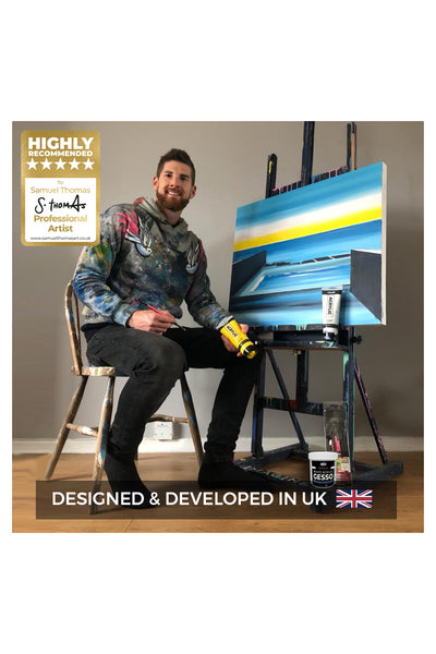 Zieler® Premium White Acrylic High Opacity Gesso, Matt Finish (500ml)