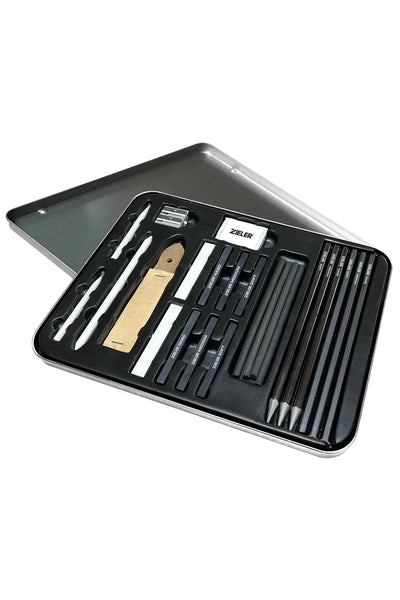 Zieler® 24 Piece Artists Charcoal Drawing Set