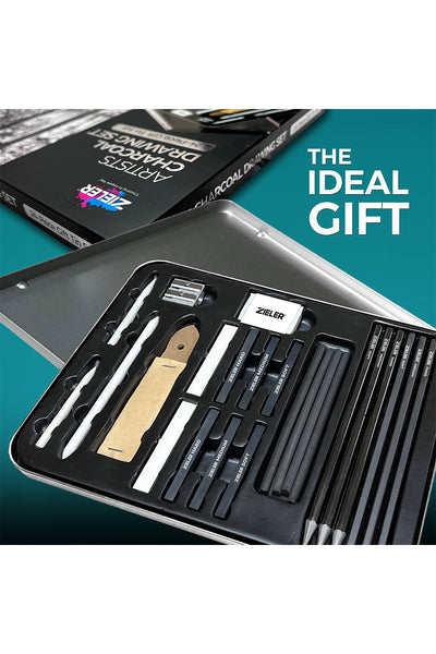 Zieler® 24 Piece Artists Charcoal Drawing Set