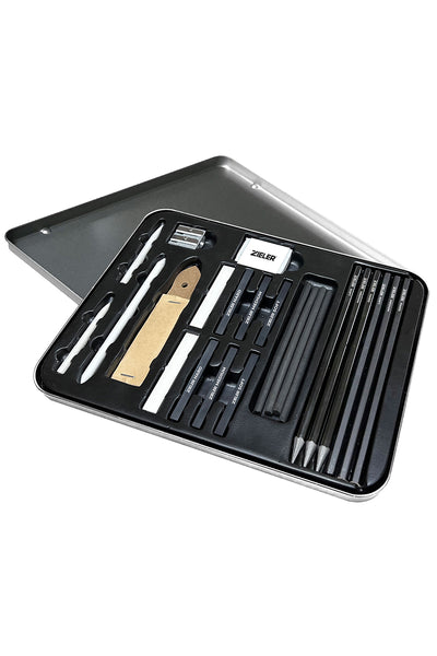 Zieler® 24 Piece Artists Charcoal Drawing Set