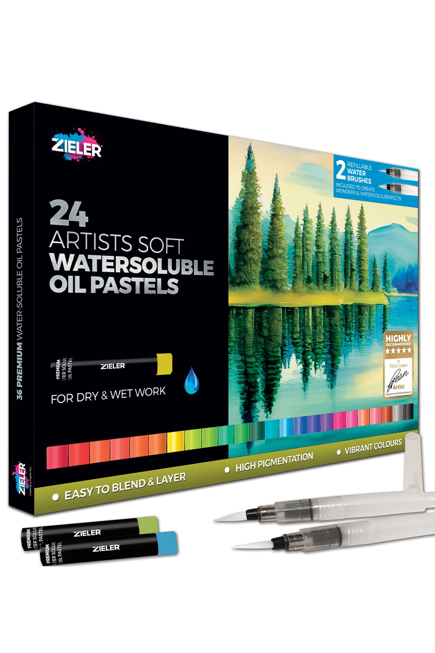 Zieler® 24 Artists Soft Water-soluble Oil Pastels