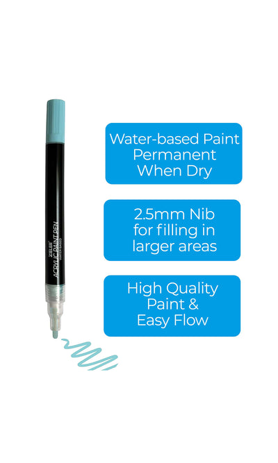 Acrylic Pastel Paint Marker Pens, Medium tip (2.5mm), Set of 8 Assorted Pastel Colors