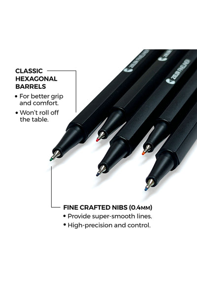 20 Colour Fineliner Pens Set 0.4mm Line Width Assorted Colours