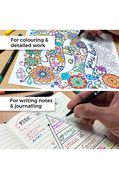 20 Colour Fineliner Pens Set 0.4mm Line Width Assorted Colours