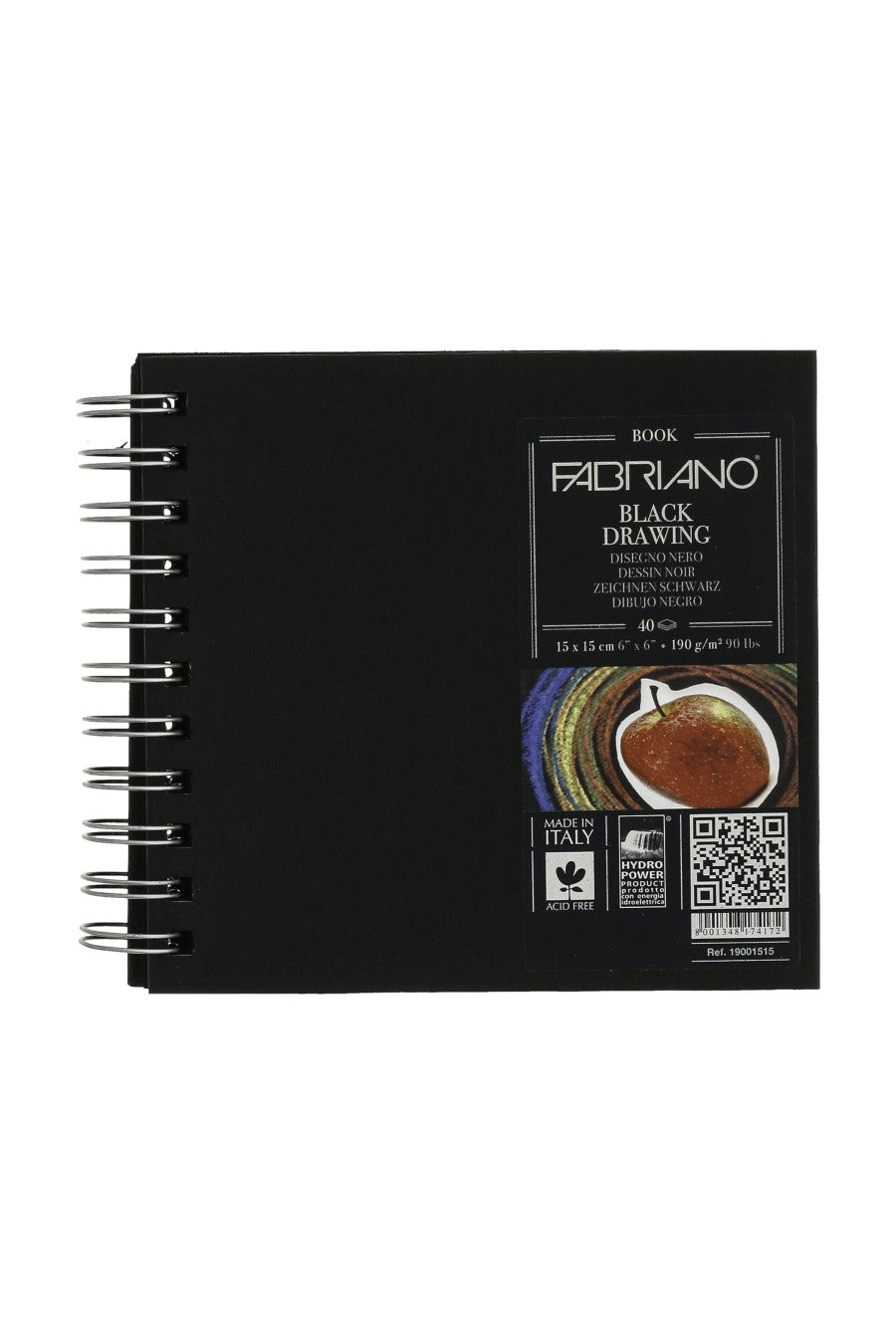 Fabriano Black Drawing Book, 40 Sheets, 190 gsm 11.75" x 8.25"