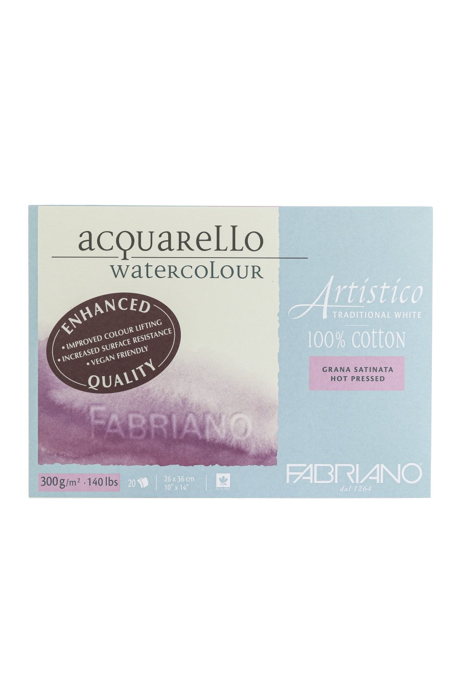 Fabriano Artistico Traditional White Watercolor Block, 140 lb./300 gsm 