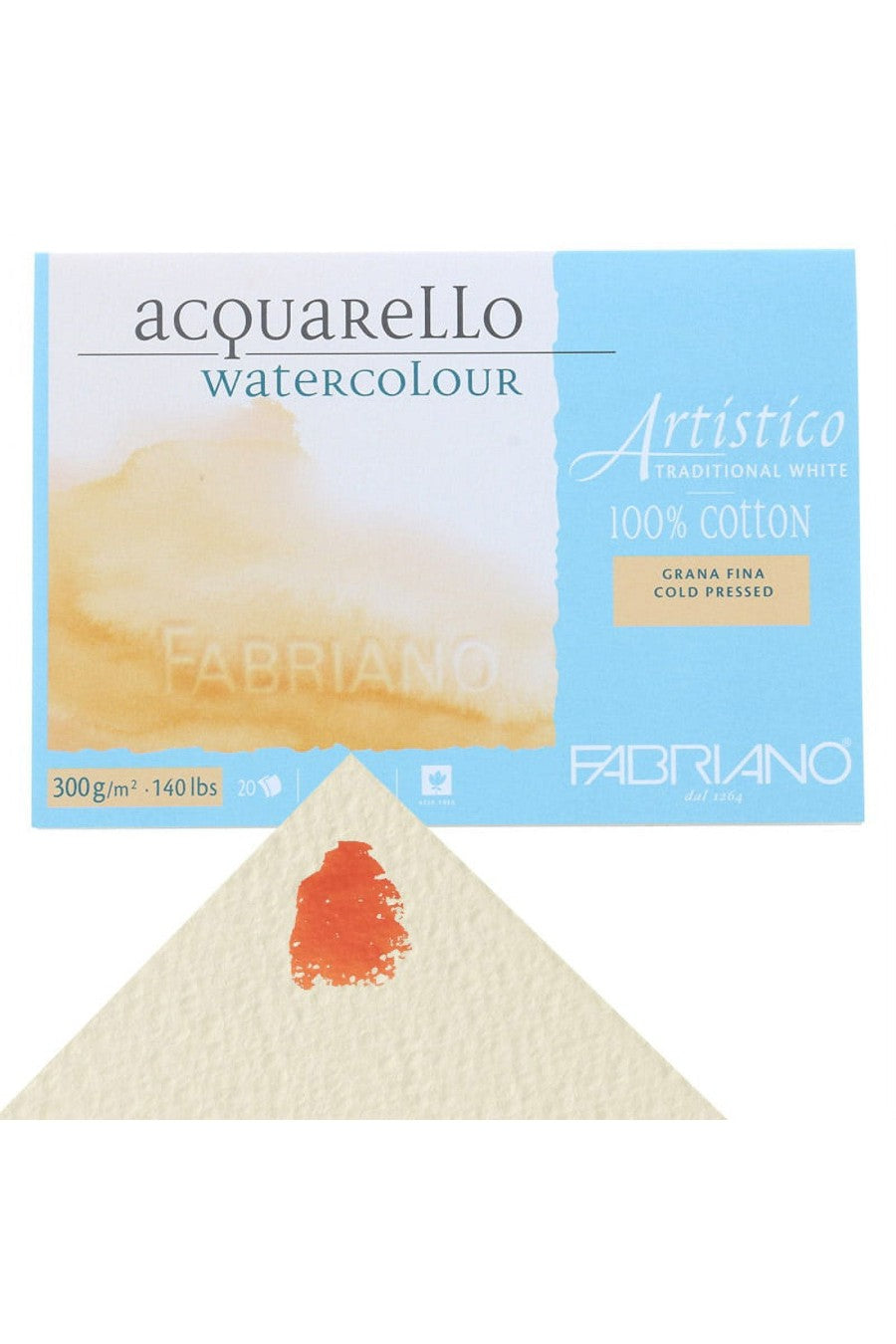 Fabriano Artistico Traditional White Watercolor Block, 140 lb./300 gsm 