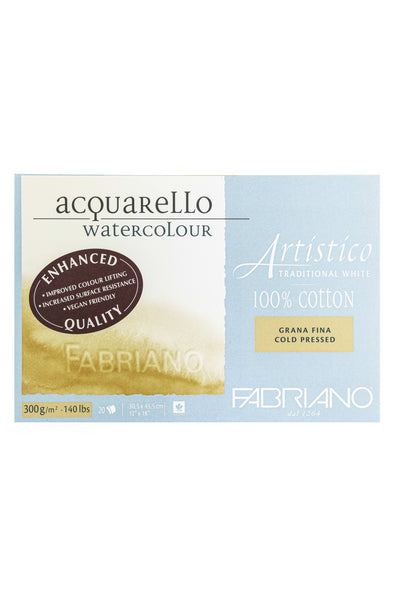 Fabriano Artistico Traditional White Watercolor Block, 140 lb./300 gsm 
