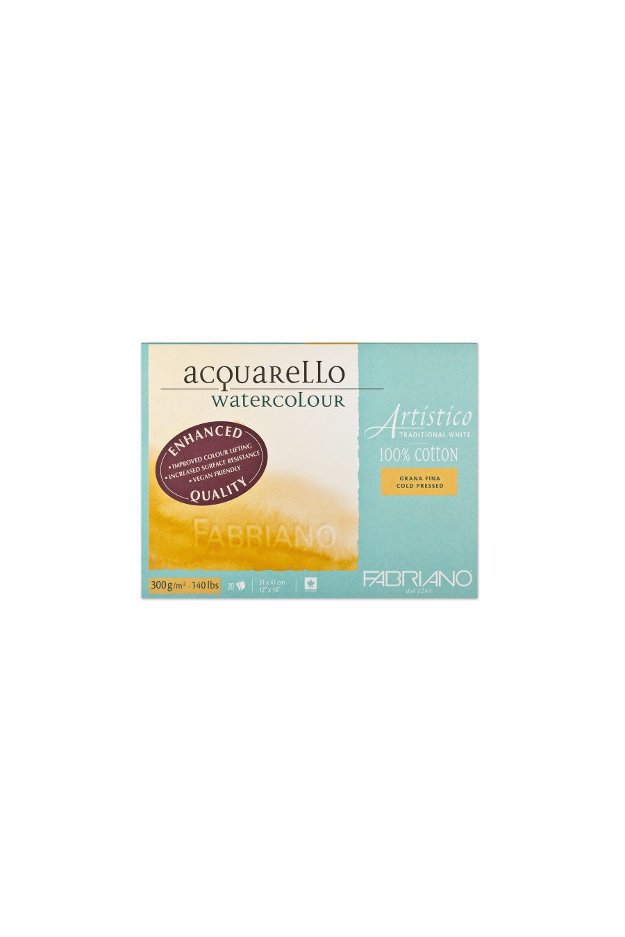 Fabriano Artistico Traditional White Watercolor Block, 140 lb./300 gsm 