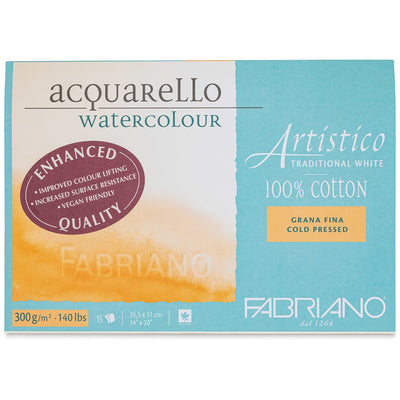 Fabriano Artistico Traditional White Watercolor Block, 140 lb./300 gsm