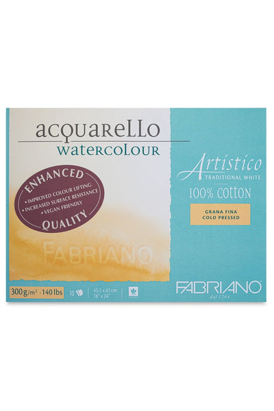 Fabriano Artistico Traditional White Watercolor Block, 140 lb./300 gsm 