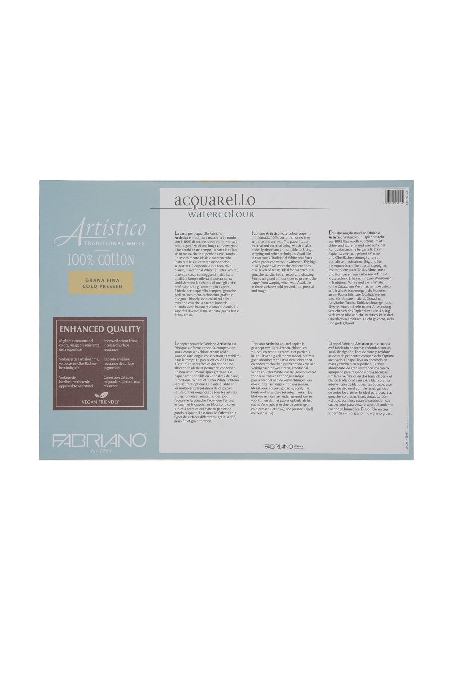 Fabriano Artistico Traditional White Watercolor Block, 140 lb./300 gsm 