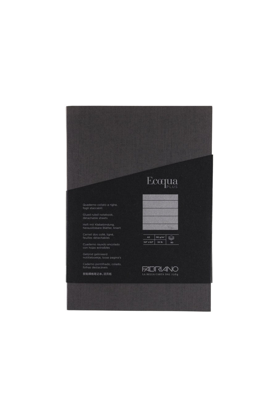 Fabriano Ecoqua Plus Perfect-Bound Notebook, 5.8 in x 8.3 in, A5