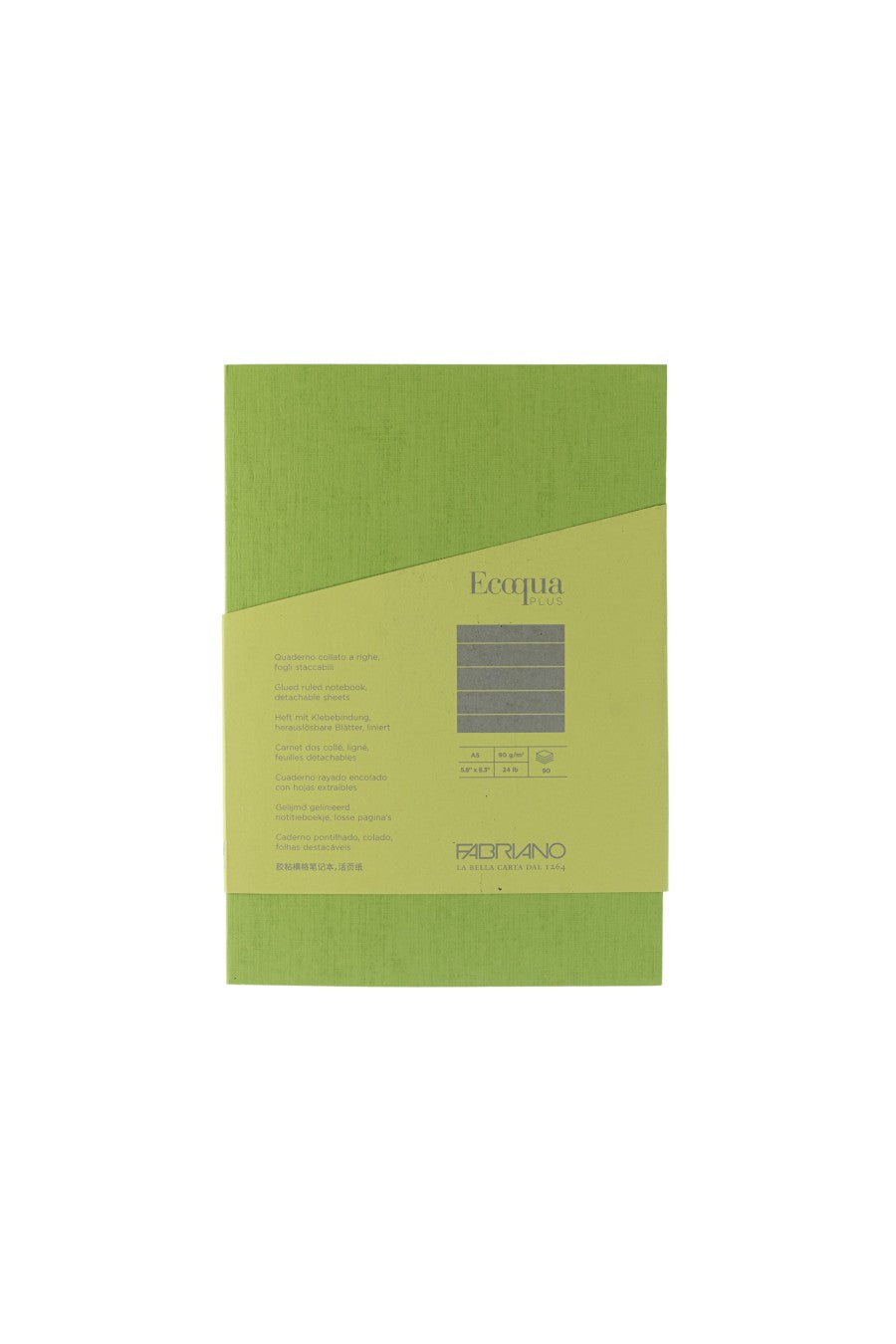 Fabriano Ecoqua Plus Perfect-Bound Notebook, 5.8 in x 8.3 in, A5 Lined