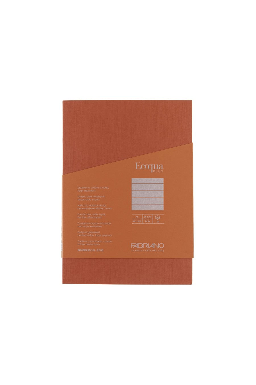 Fabriano Ecoqua Plus Perfect-Bound Notebook, 5.8 in x 8.3 in, A5 
