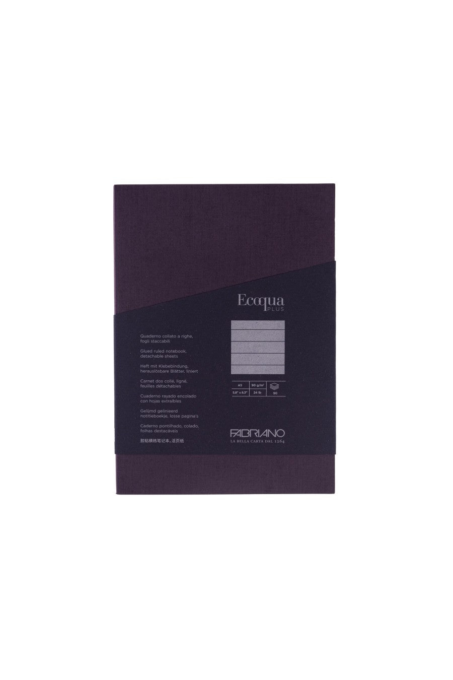 Fabriano Ecoqua Plus Perfect-Bound Notebook, 5.8 in x 8.3 in, A5