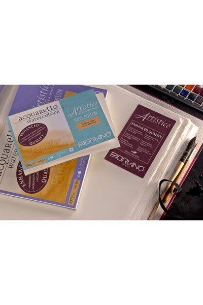 Fabriano Artistico Traditional White Watercolor Block, 140 lb./300 gsm Hot Press, 14" x 20"