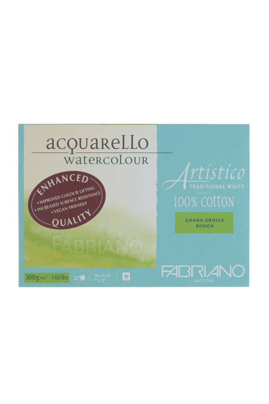 Fabriano Artistico Traditional White Watercolor Block, 140 lb./300 gsm 