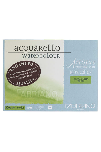 Fabriano Artistico Traditional White Watercolor Block, 140 lb./300 gsm 
