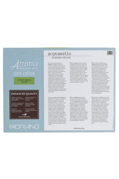 Fabriano Artistico Traditional White Watercolor Block, 140 lb./300 gsm 