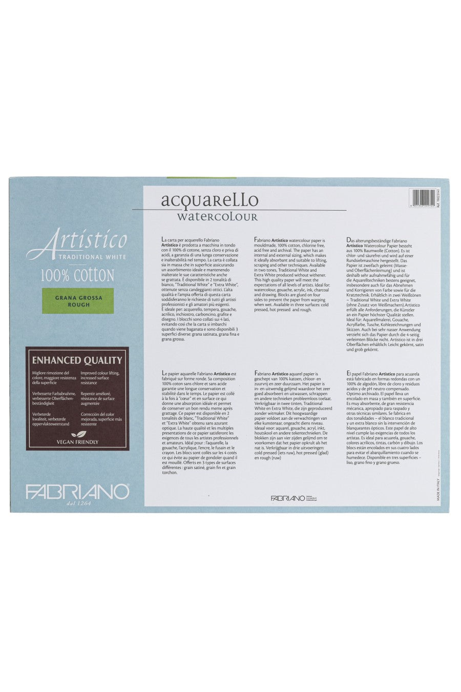 Fabriano Artistico Traditional White Watercolor Block, 140 lb./300 gsm 