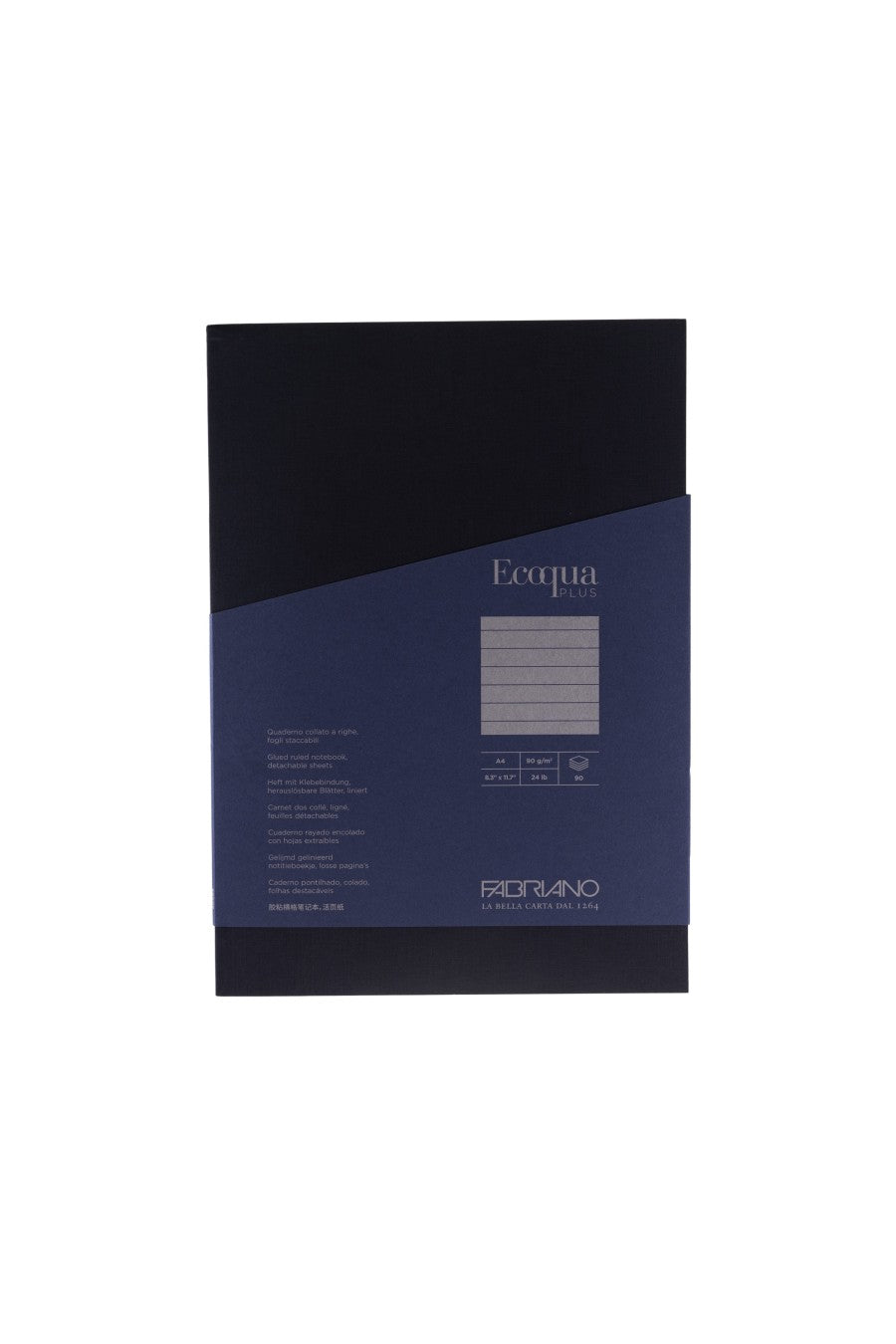 Fabriano Ecoqua Plus Glue-Bound Notebook, 8.3" x 11.7", A4 Lined