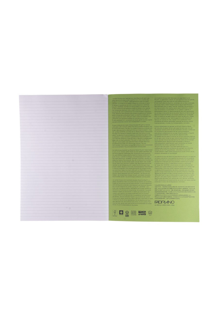 Fabriano Ecoqua Plus Glue-Bound Notebook, 8.3" x 11.7", A4 