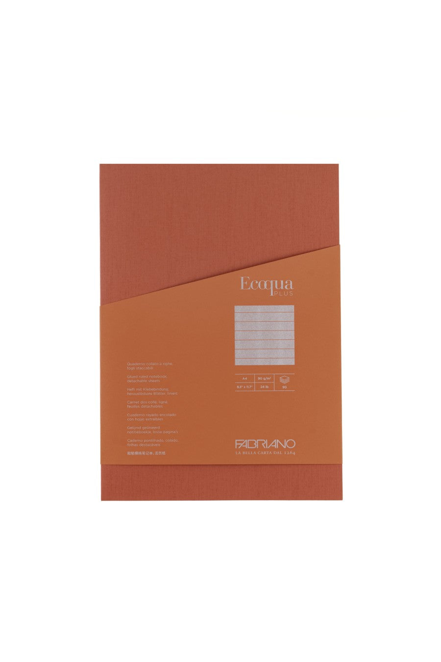 Fabriano Ecoqua Plus Glue-Bound Notebook, 8.3" x 11.7", A4 Lined