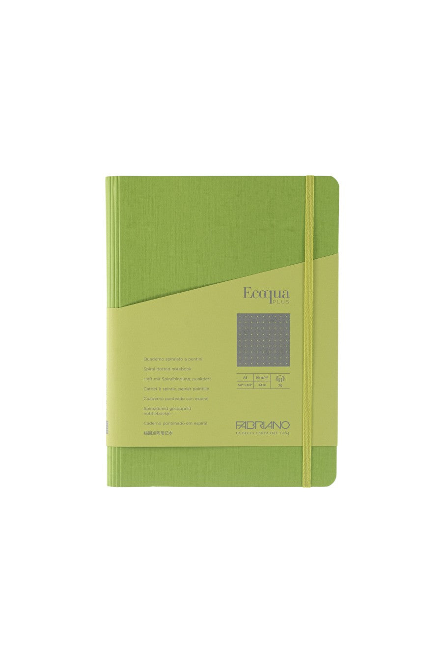 Fabriano Ecoqua Plus Hidden Spiral-Bound Notebook, 5.8" x 8.3", A5 