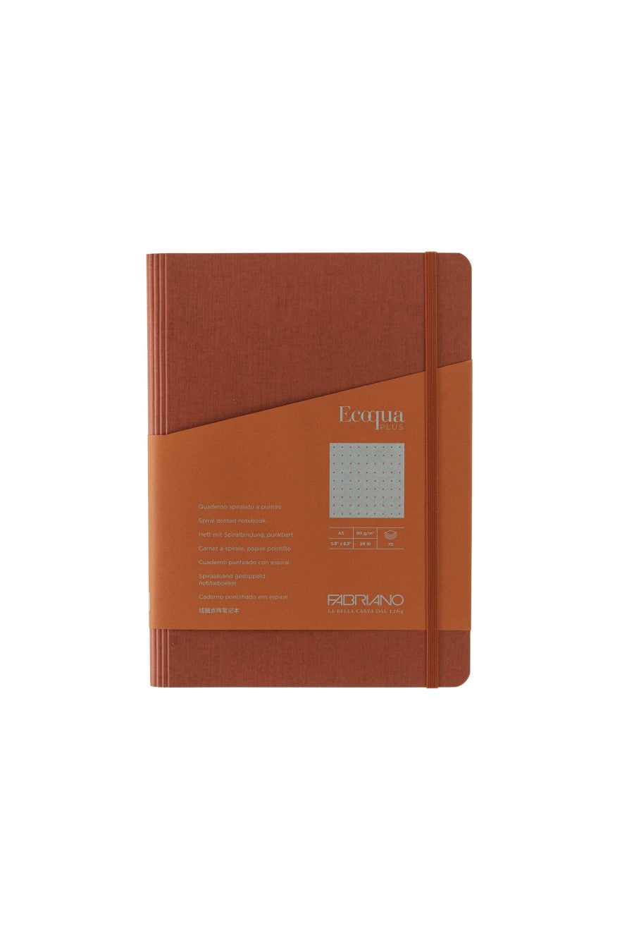 Fabriano Ecoqua Plus Hidden Spiral-Bound Notebook, 5.8" x 8.3", A5 