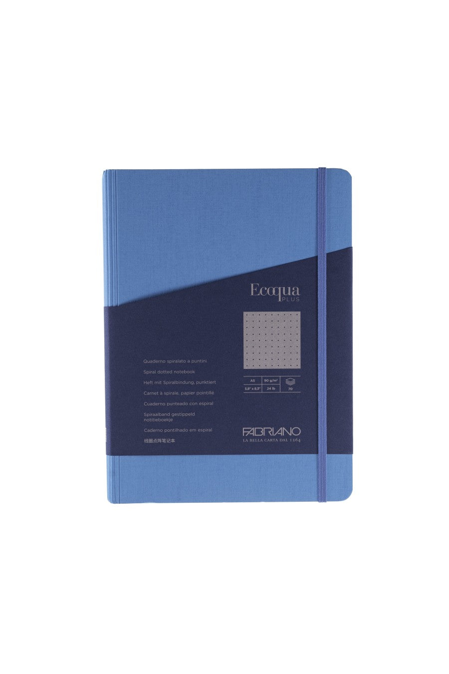 Fabriano Ecoqua Plus Hidden Spiral-Bound Notebook, 5.8" x 8.3", A5 Dotted