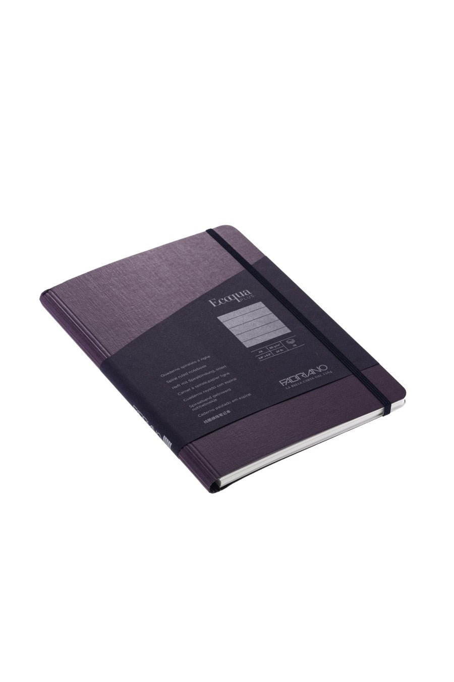 Fabriano Ecoqua Plus Hidden Spiral-Bound Notebook, 5.8" x 8.3", A5 Lined